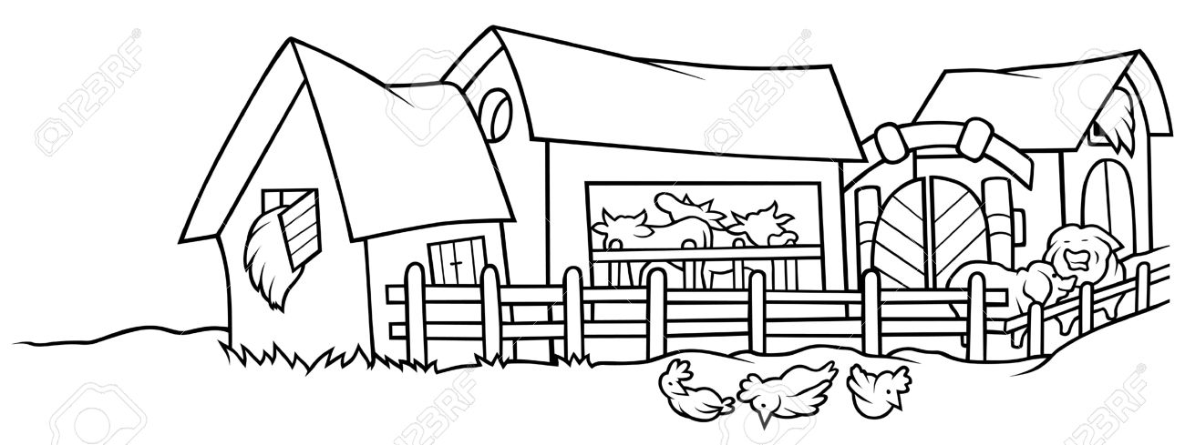 Free Black And White Farm Clip Art.