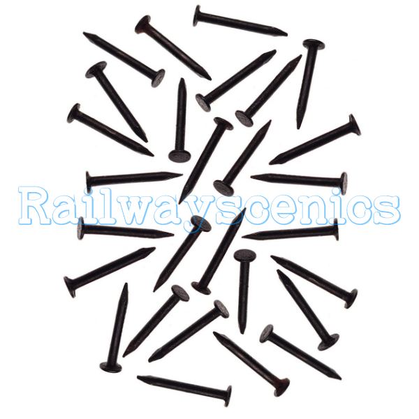 10mm x 1mm Black track fixing pins, Railwayscenics.