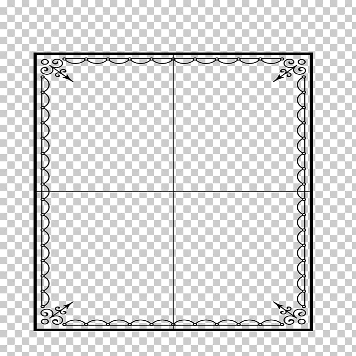 Black and white Square Area Pattern, Field frame pattern PNG.