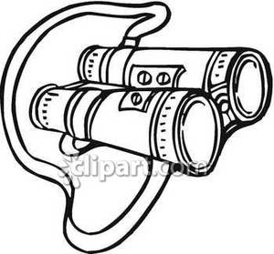 Clipart binoculars black and white.