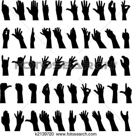 Clipart of Fifty hands k2139720.