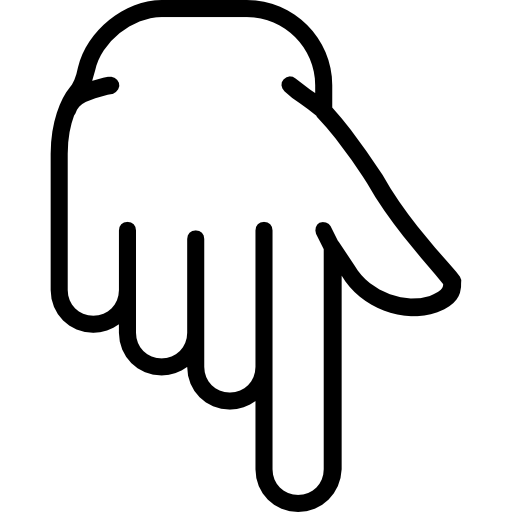 Finger, interface, Gestures, Pointing Down, Hands And Gestures icon.