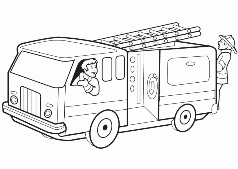 Fire truck coloring page Elegant Fire Truck clipart black.