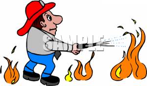 Fire fighting clipart.