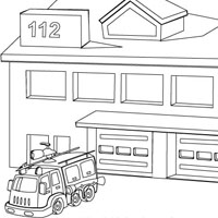 6 Images of Fire Station Coloring Pages.