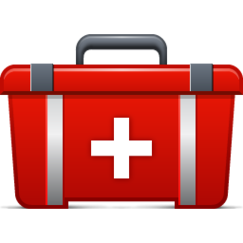 First aid kit clip art.