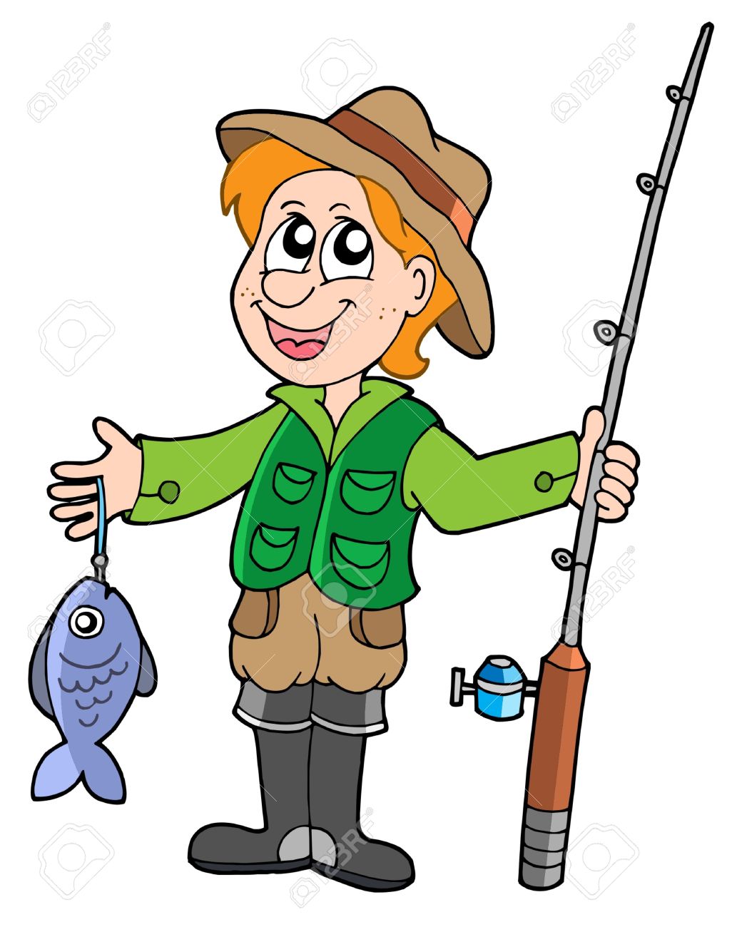 Fisherman Vector Clipart.