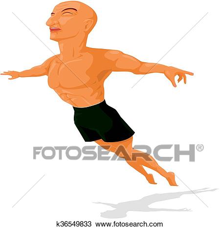 Flying man Clipart.