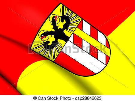 Clip Art of Flag of Bavarian Swabia, Germany. Close Up.