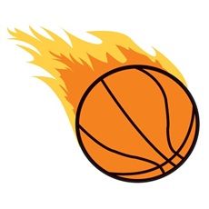 Sports Clipart Image of Basketball On Fire Flaming Blazing Blazers.