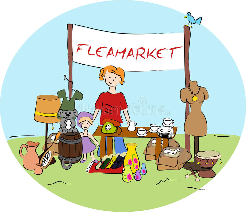 Flea Market Stock Illustrations.