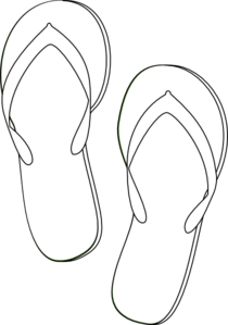 Flip Flops Outline clip art.