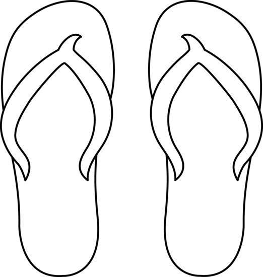 Flip Flops Clipart Black And White.