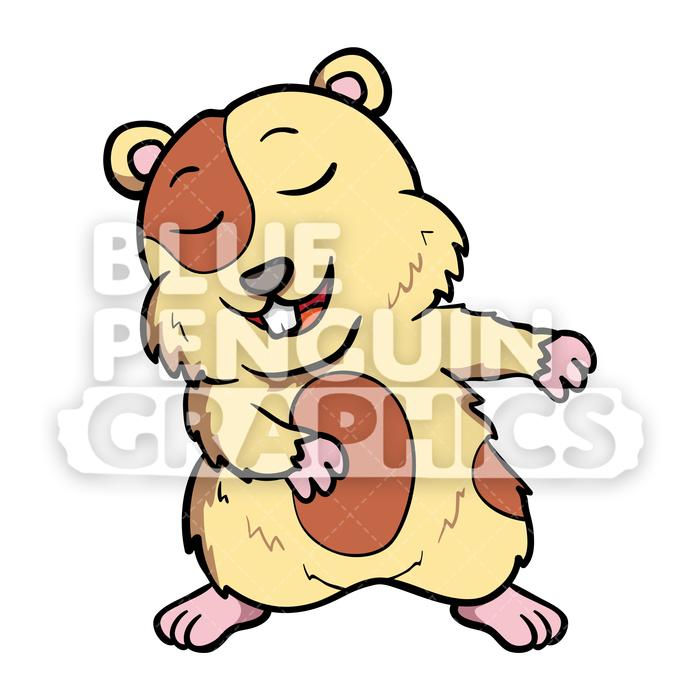 Hamster Flossing Vector Cartoon Clipart Illustration.