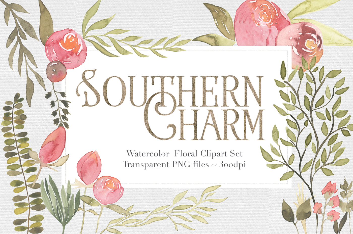 Southern Charm Floral Clipart Set by The Autumn Rabbit.