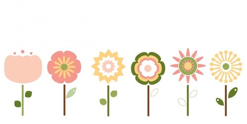 Clipart de flores aislada.