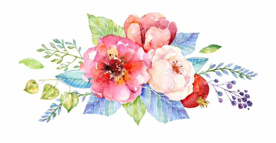 Watercolor Flower Background Design , Png Download.