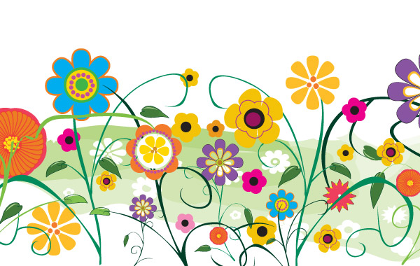 Spring Flower Garden Clipart.