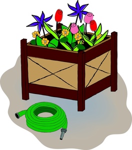 Flower box free clipart.