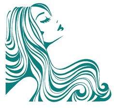 Flowing hair clipart.