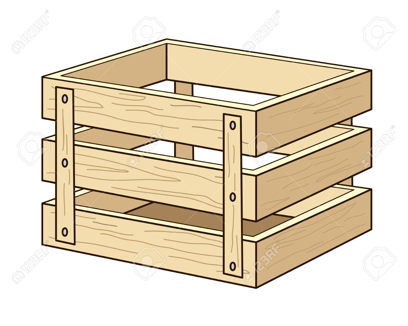 Wood box clipart.