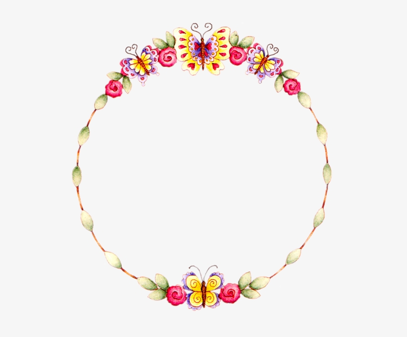 Floral Round Frame Transparent Background.