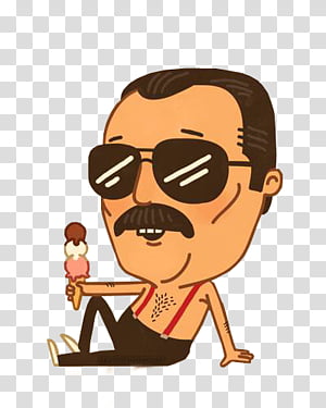 Freddie Mercury Kawaii transparent background PNG clipart.