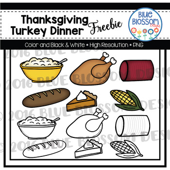 Thanksgiving Dinner Clipart Freebie.