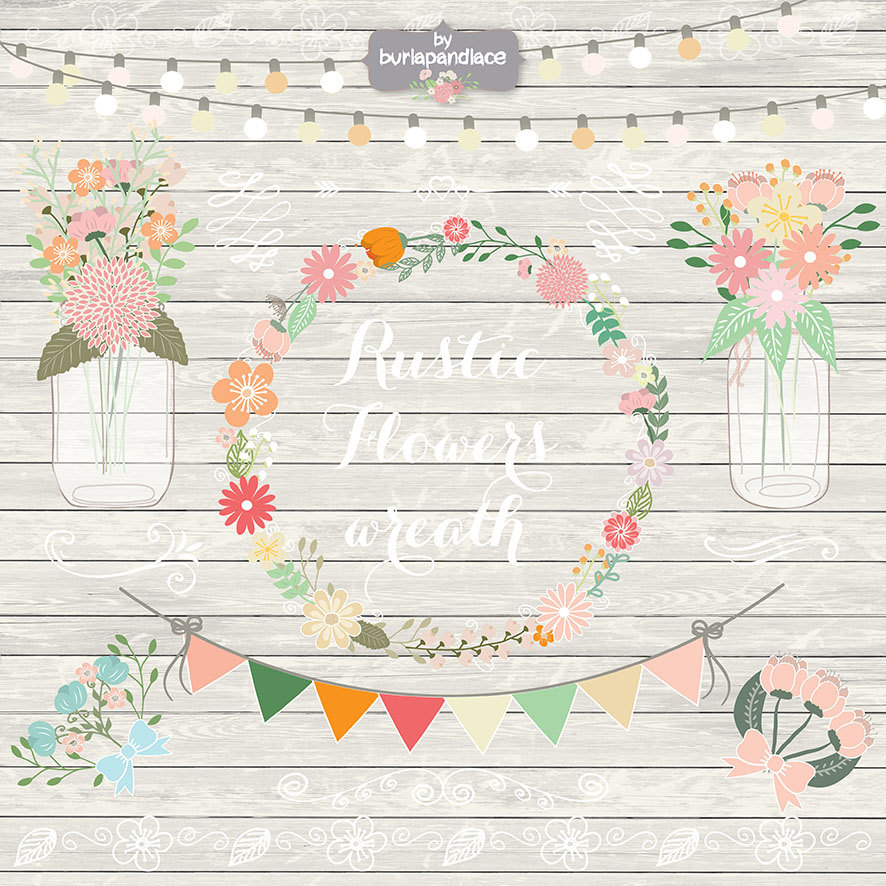 Shabby Chic Wedding Clipart.