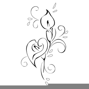 Lovely Lily Line Art Easter Clipart.