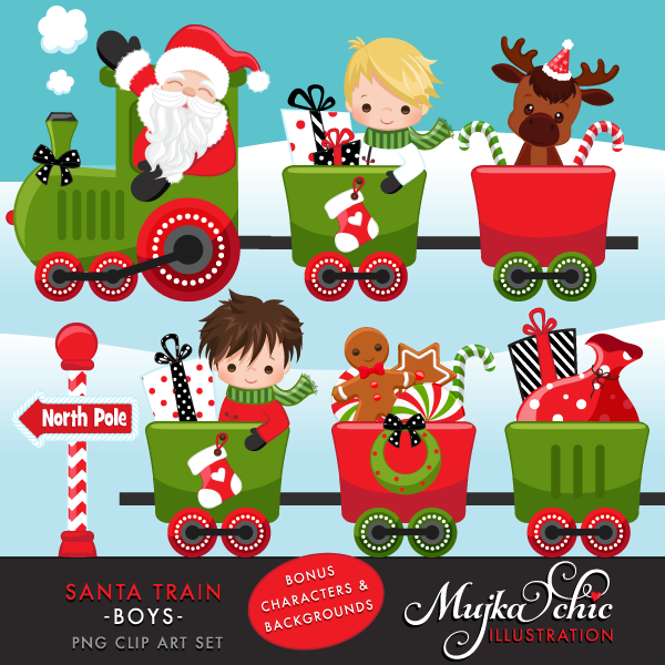 Santa Choo Choo Train Clipart Png.