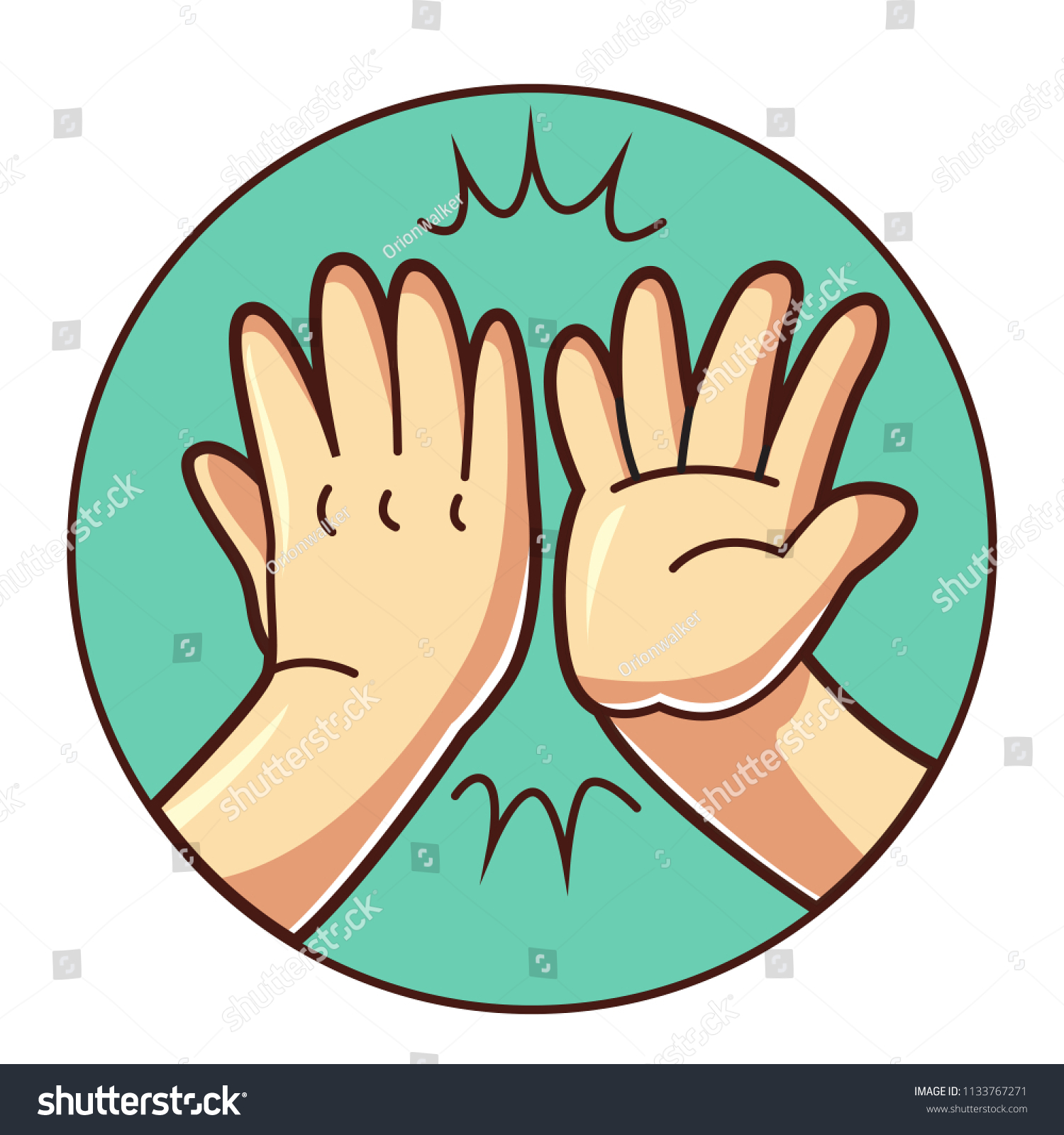 High Five Hand Stock Vector (Royalty Free) 1133767271.