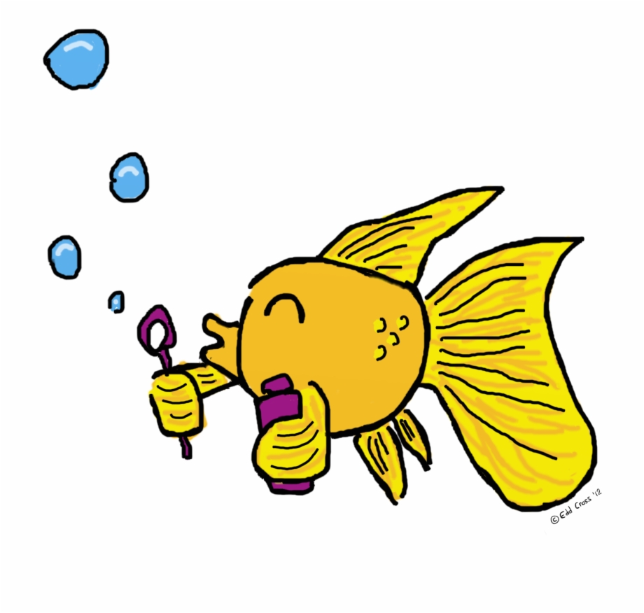 Fish Blowing Bubbles Illustration.