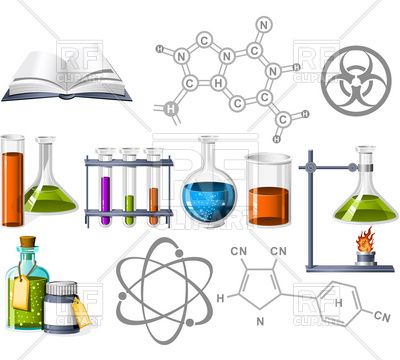 Science and Chemistry Icons Stock Vector Image.