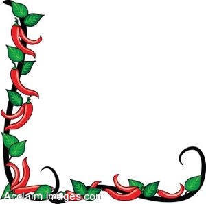 Clip Art of a Page Border Made Of Chili Peppers.