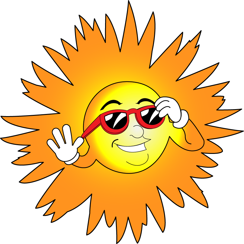 Sun Wearing Sunglasses Clipart.