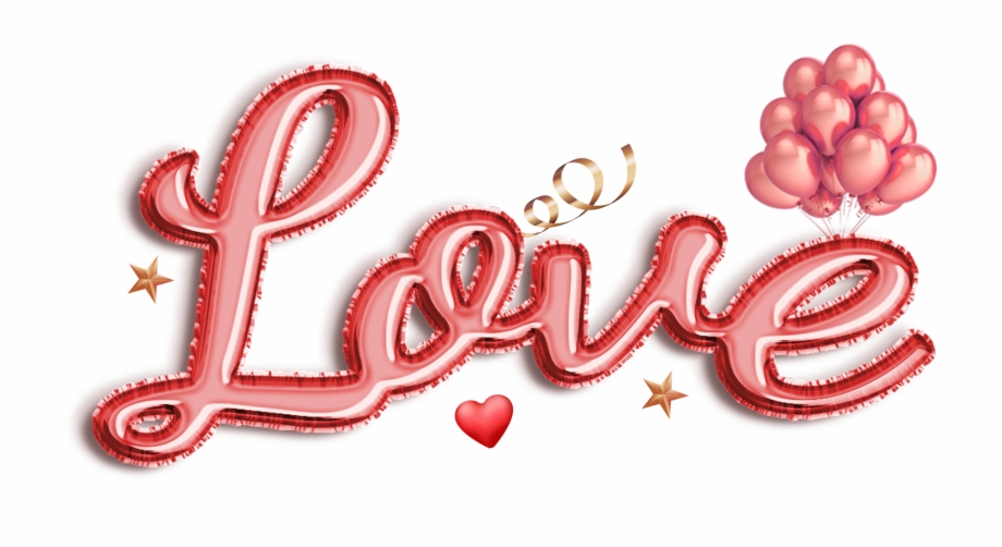 Love Text Balloon Png Image.