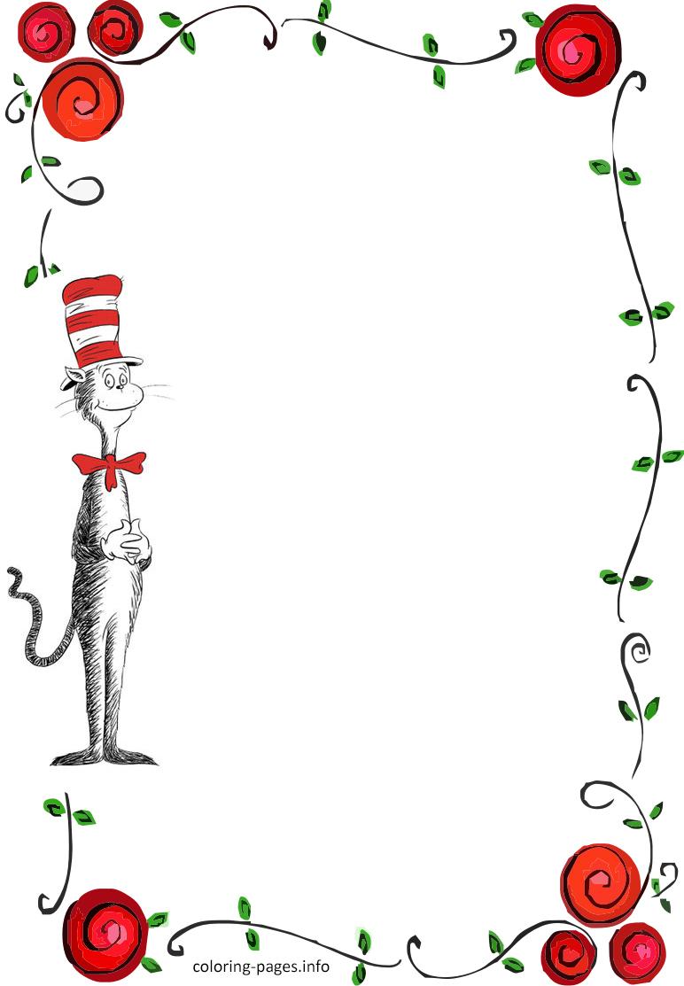 Dr Seuss Border Invitation Flowers Roses Love Card Free.