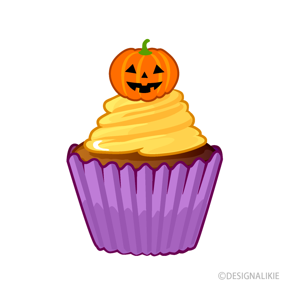 Free Cute Halloween Cupcake Clipart Image｜Illustoon.