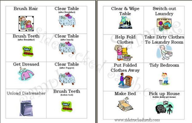 circular chore chart clipart.