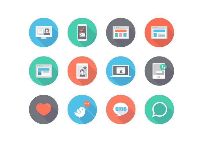 Social Media Flat Vector Icons.