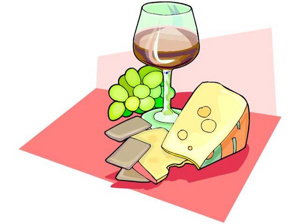 Free clipart table wine cheese.