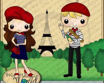 french boy and girl clipart.