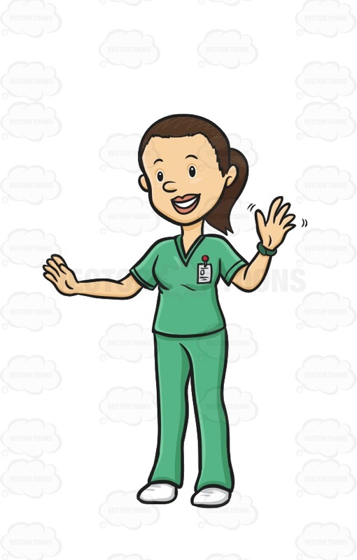 Woman In Scrubs Clipart.