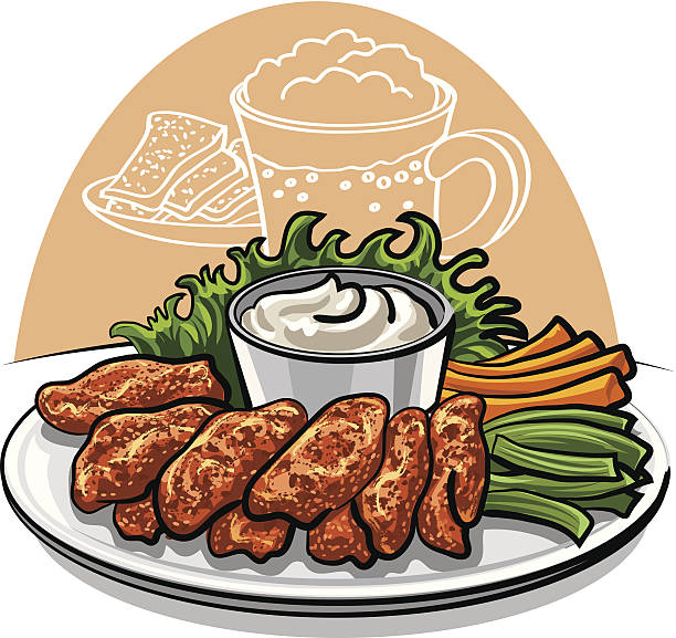 Fried Chicken Wing Clip Art, Vector Images & Illustrations.