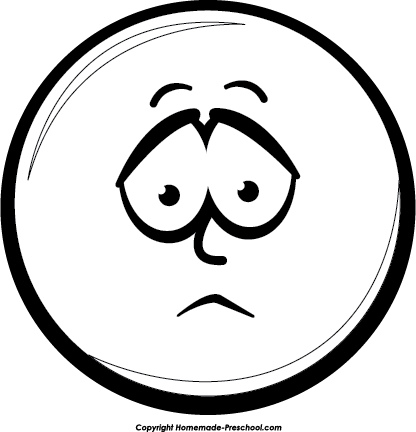 Sad face clip art black and white free clipart.