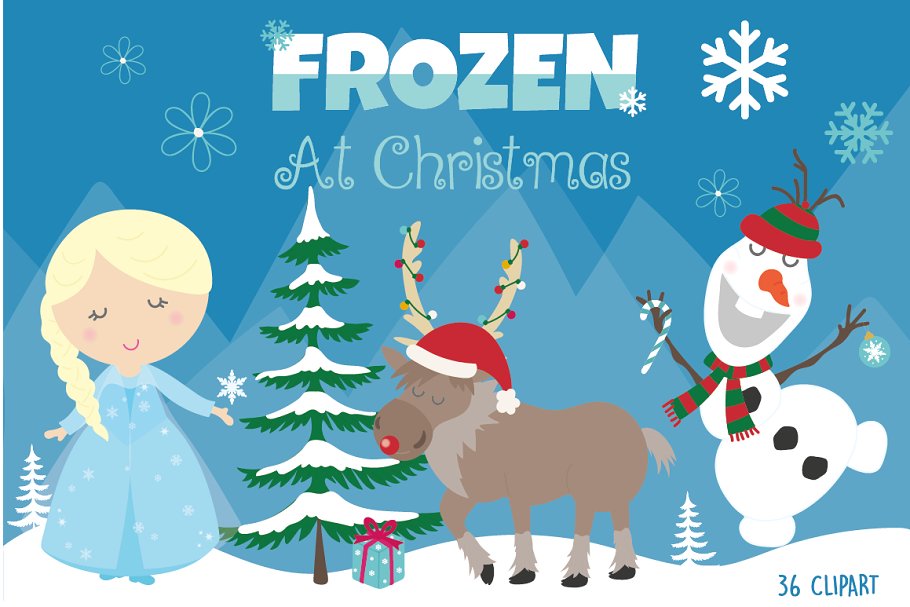 Frozen at Christmas ~ Illustrations ~ Creative Market.