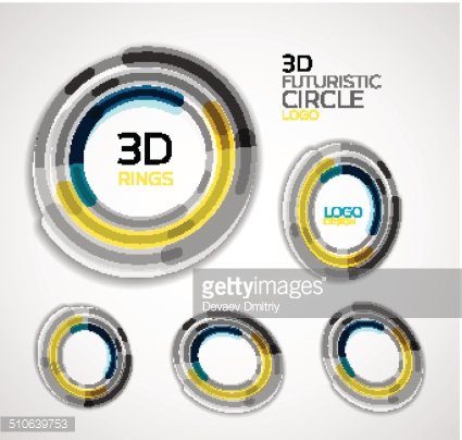 Futuristic circle business logo design Clipart Image.