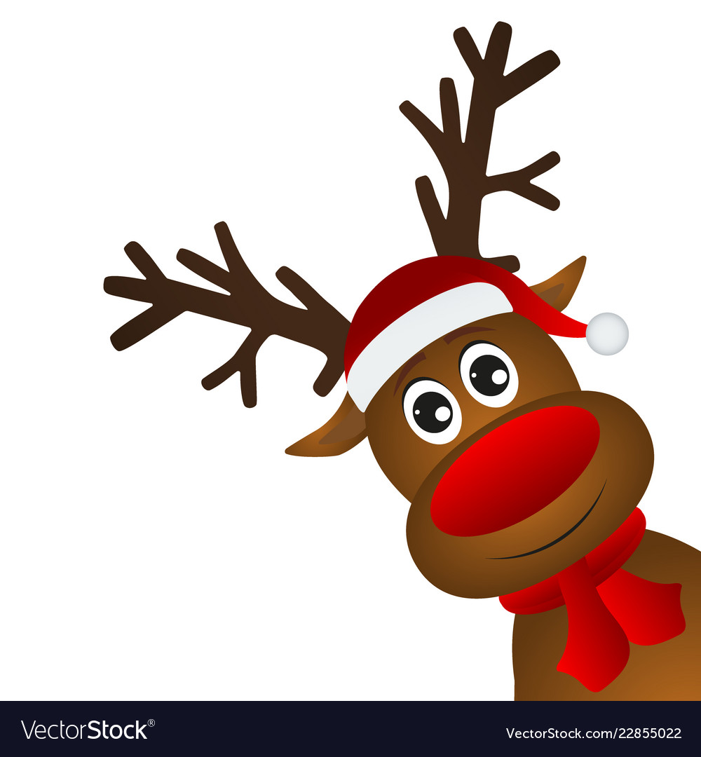 Funny cartoon christmas reindeer.