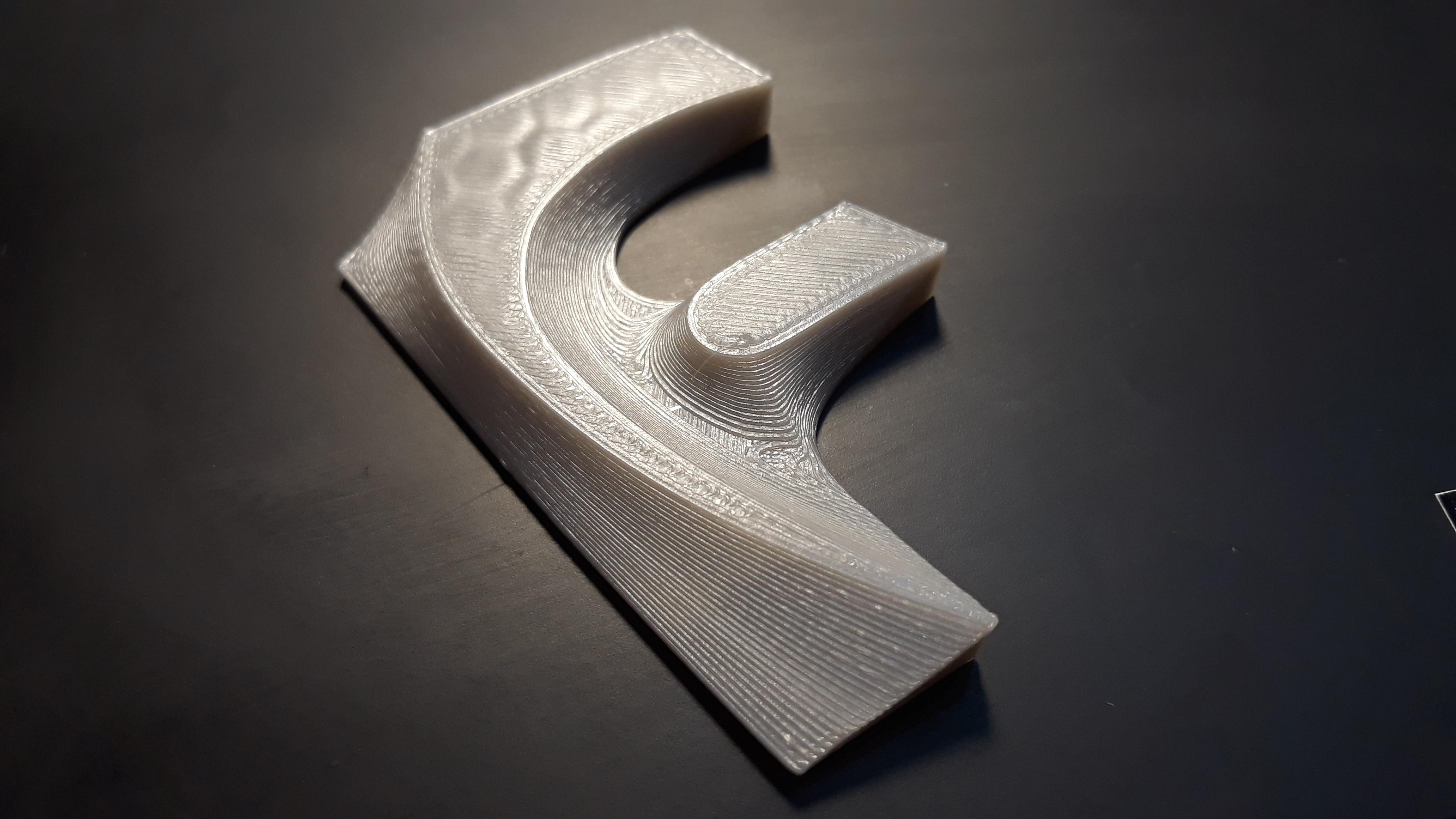 Printed Fusion 360 logo.